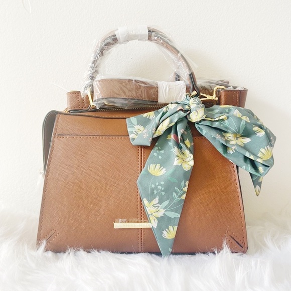 Steve Madden Handbags - NEW Steve Madden BParker Brown Small Crossbody Attached Scarf Handbag Bag